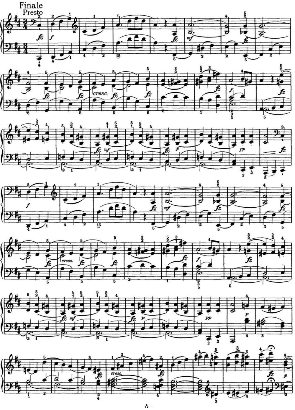 海顿 钢琴奏鸣曲 Hob XVI 51 in D major钢琴曲谱（图6）
