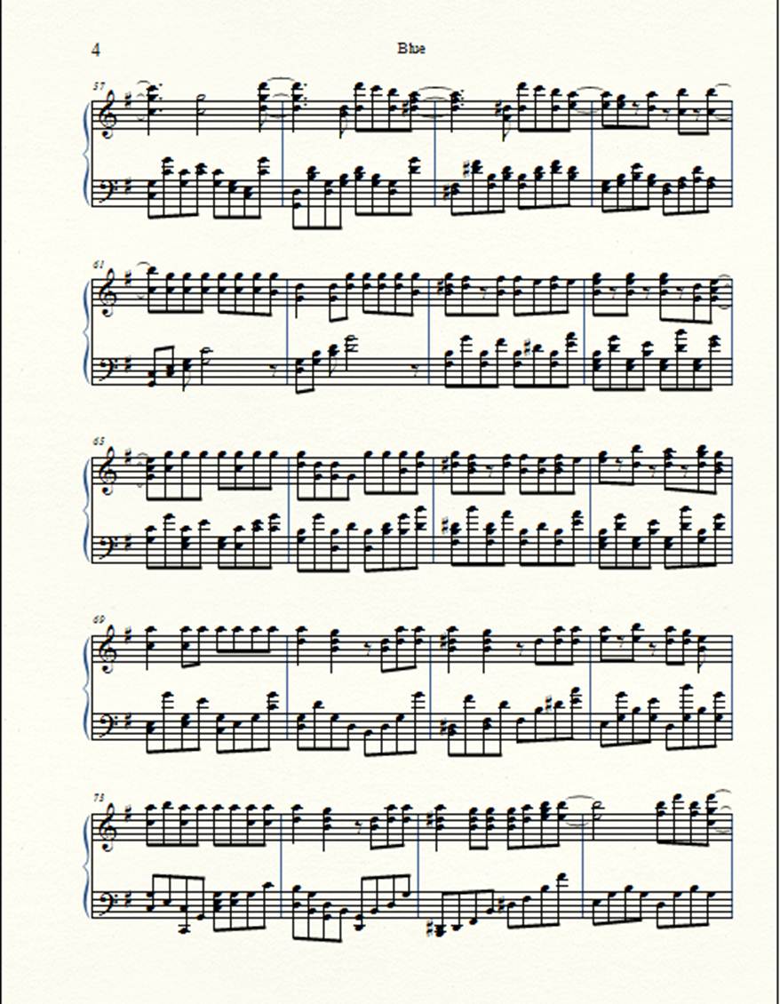 blue钢琴曲谱（图4）
