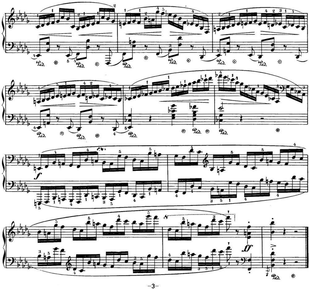 肖邦 24首钢琴前奏曲 Op.28 No.16 降B小调钢琴曲谱（图3）