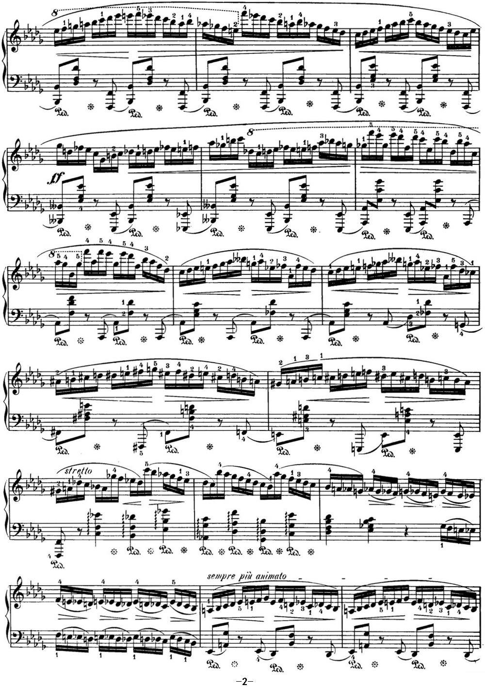 肖邦 24首钢琴前奏曲 Op.28 No.16 降B小调钢琴曲谱（图2）