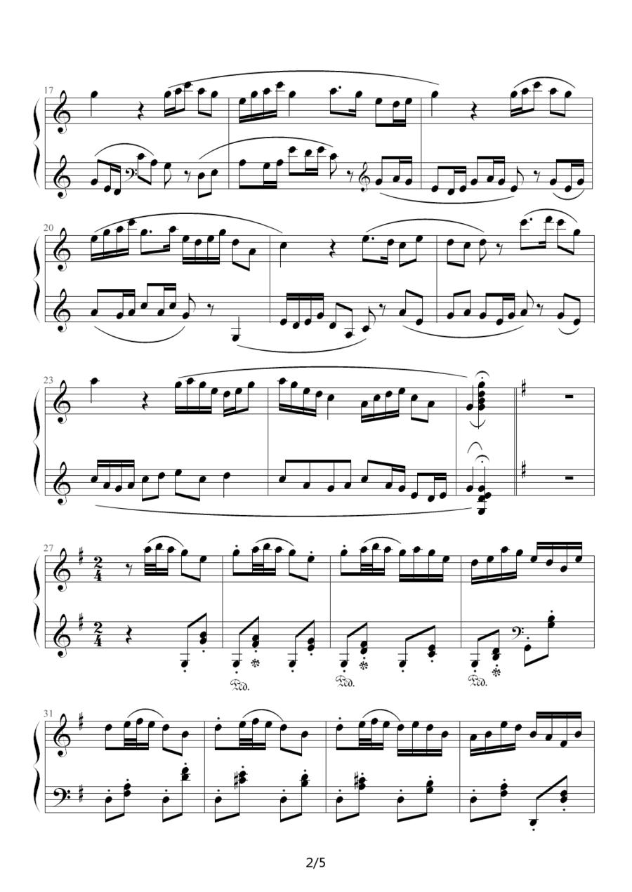 牧童短笛（李拓制谱版）钢琴曲谱（图2）