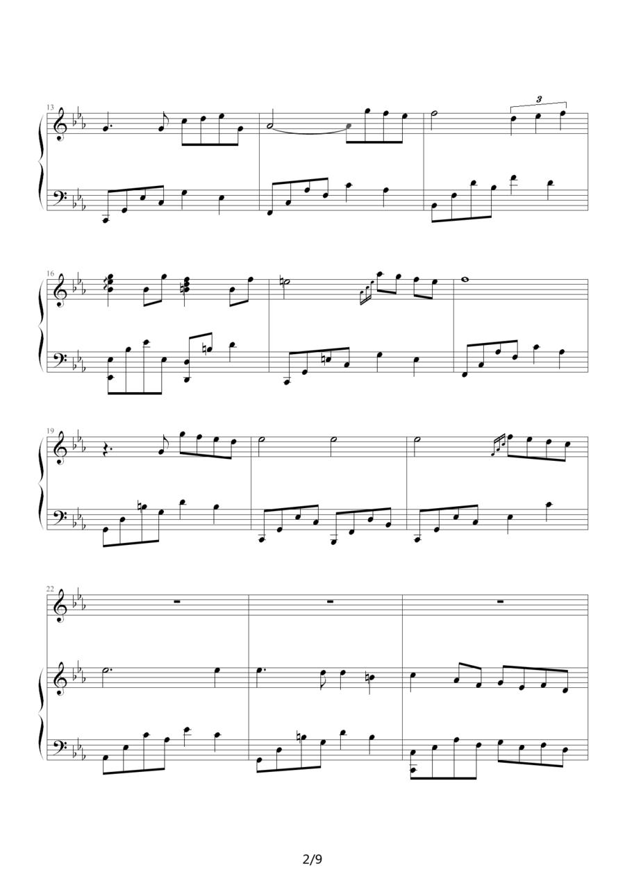 利鲁之歌（leeloos theme）钢琴曲谱（图2）