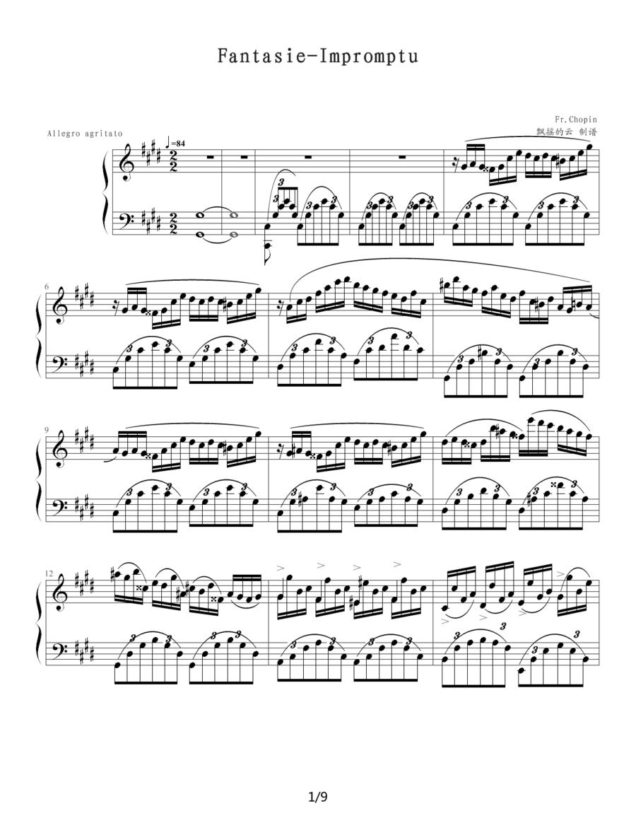 Fantasie Impromptu钢琴曲谱（图1）