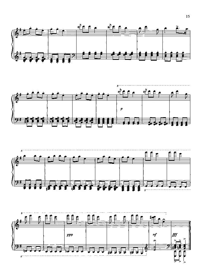 快乐的啰嗦（彝族乐曲）钢琴曲谱（图4）