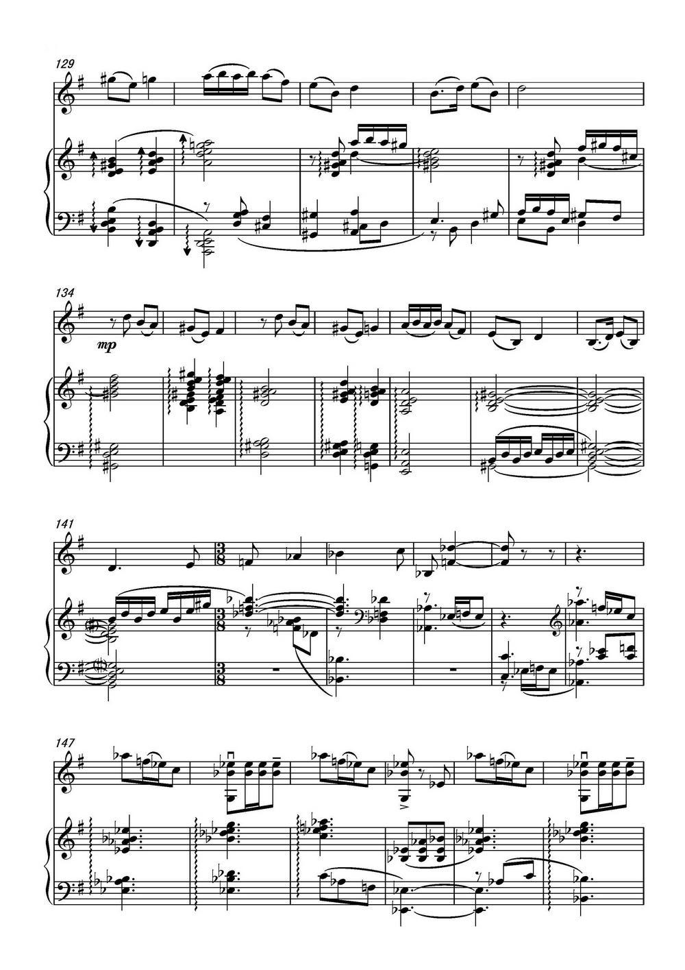 乡愁·乡韵（小提琴与钢琴）钢琴曲谱（图10）