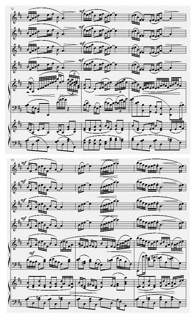 巴蜀风华情（二胡与双钢琴）钢琴曲谱（图3）