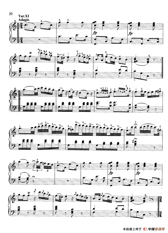 “星星”变奏曲钢琴曲谱（图9）