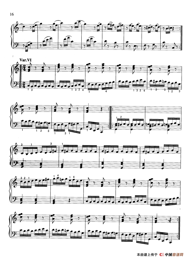 “星星”变奏曲钢琴曲谱（图5）