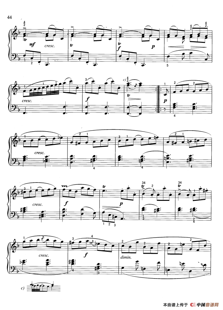 “田园”奏鸣曲（D大调）钢琴曲谱（图2）