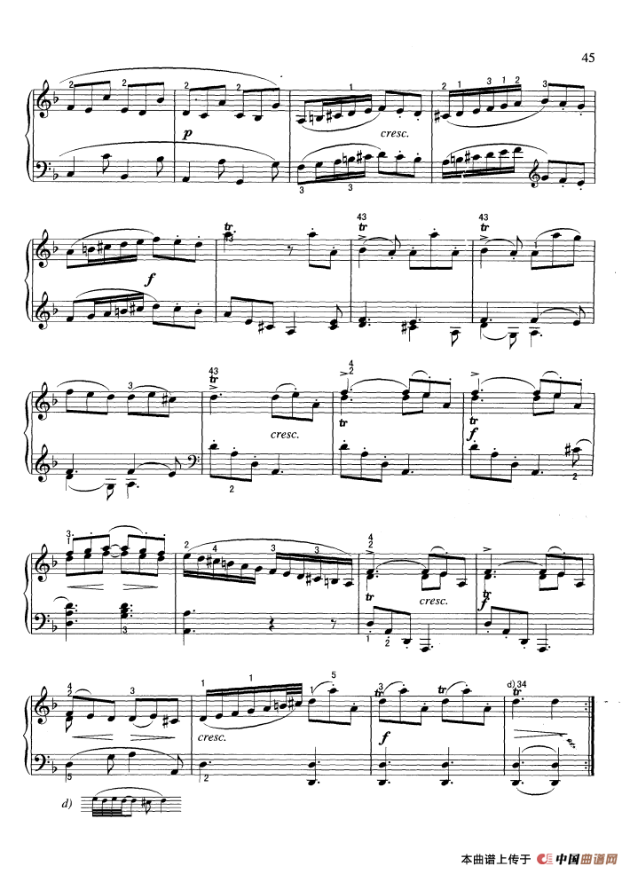 “田园”奏鸣曲（D大调）钢琴曲谱（图3）