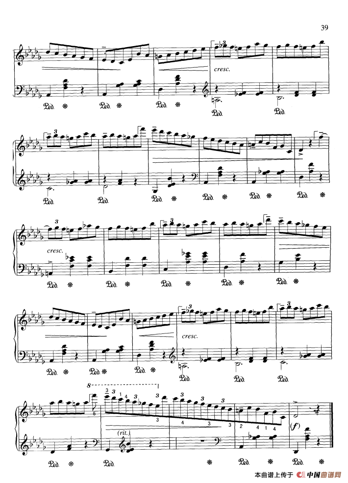 “小狗”圆舞曲（降D大调）钢琴曲谱（图4）