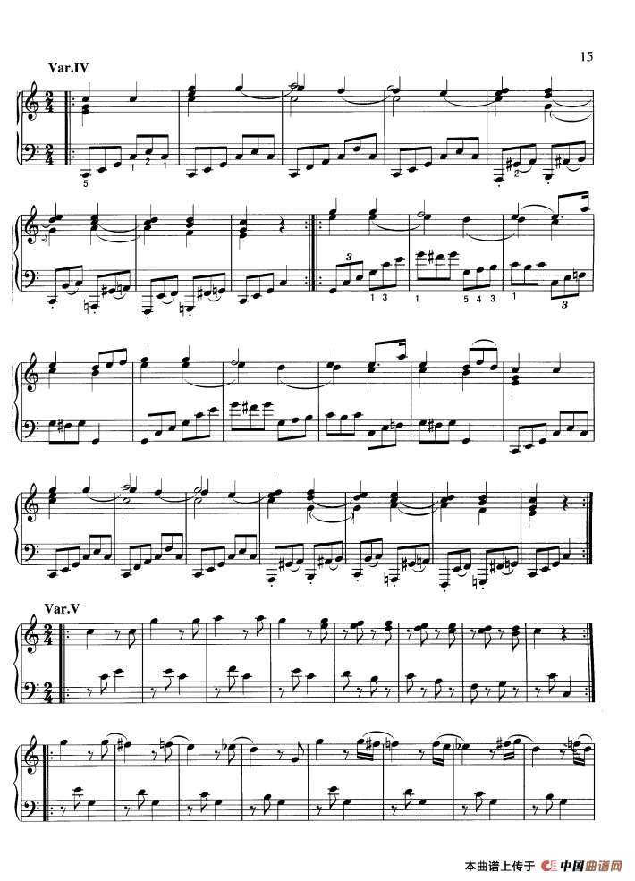 “星星”变奏曲钢琴曲谱（图4）