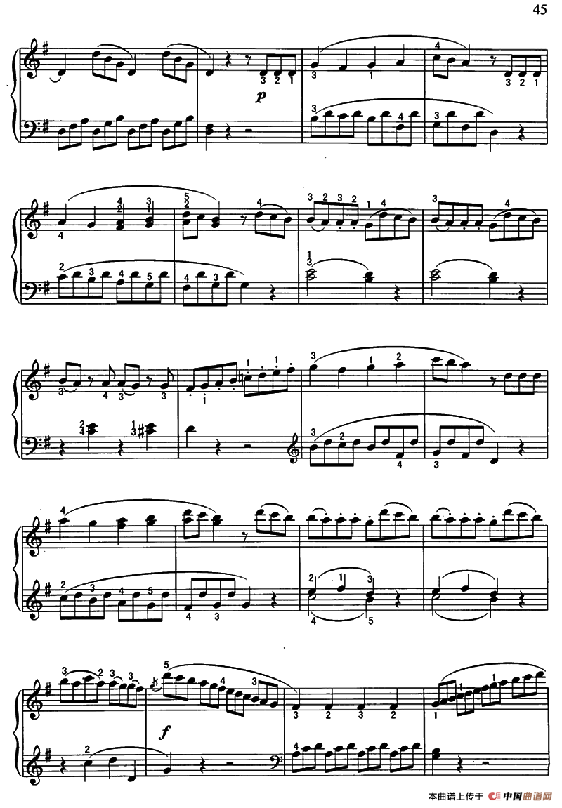 贝多芬G大调小奏鸣曲第一乐章（Op.49.No.2）钢琴曲谱（图5）