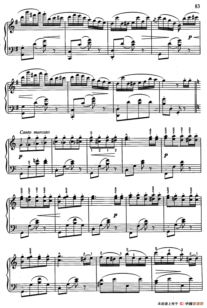 喷泉（带指法）钢琴曲谱（图3）