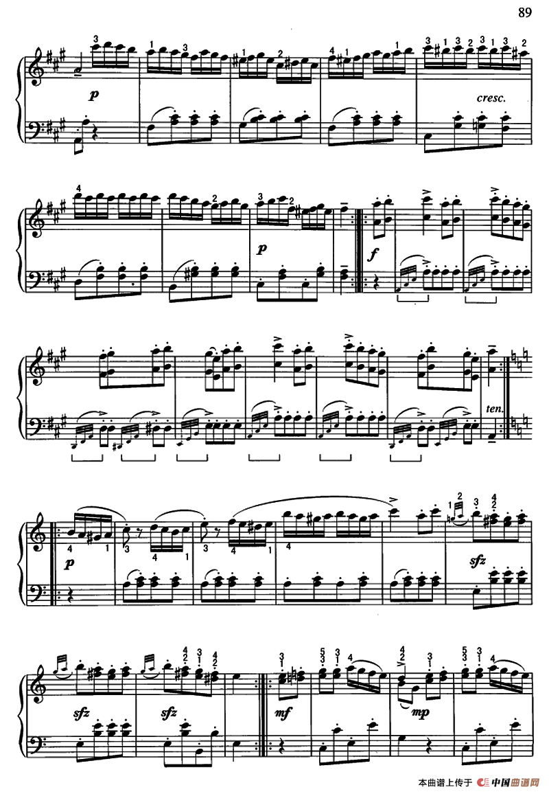 土耳其进行曲（带指法）钢琴曲谱（图3）