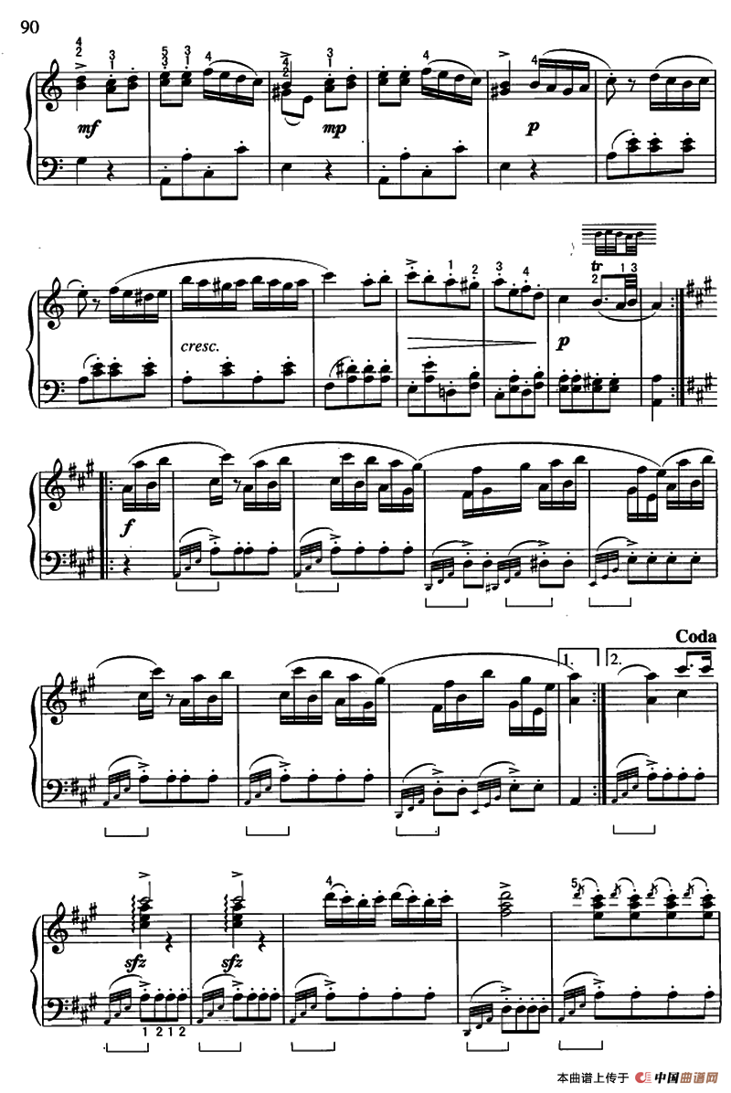 土耳其进行曲（带指法）钢琴曲谱（图4）