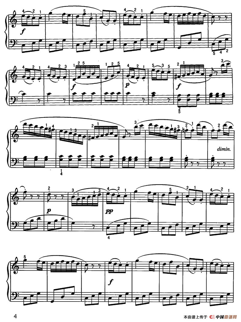 克莱门蒂小奏鸣曲（Op.36.No.1）钢琴曲谱（图4）