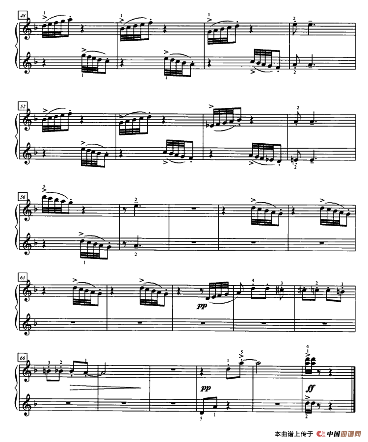 小矮人进行曲（四手联弹第一钢琴）钢琴曲谱（图3）