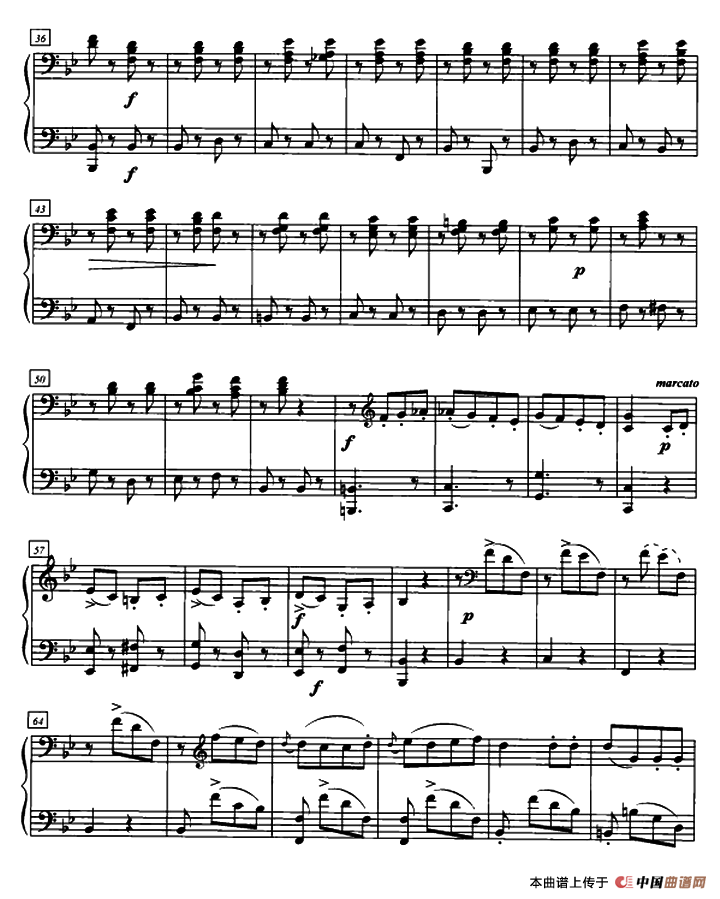 加洛普即兴曲（四手联弹、第二钢琴）钢琴曲谱（图2）