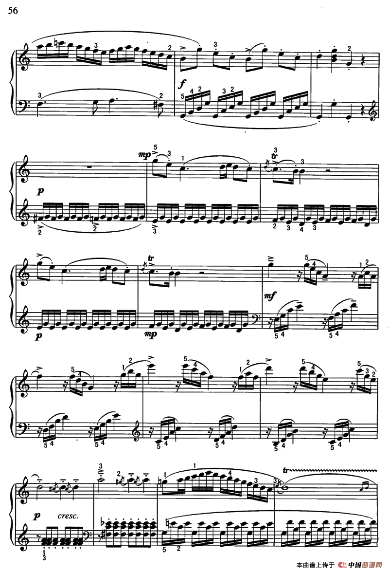 C大调小奏鸣曲第一乐章（莫扎特作曲版）钢琴曲谱（图5）