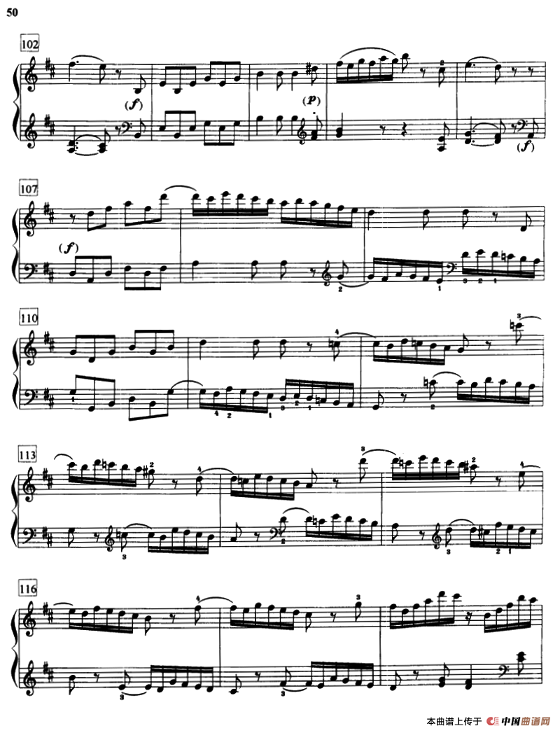 D大调奏鸣曲（K.576）钢琴曲谱（图6）
