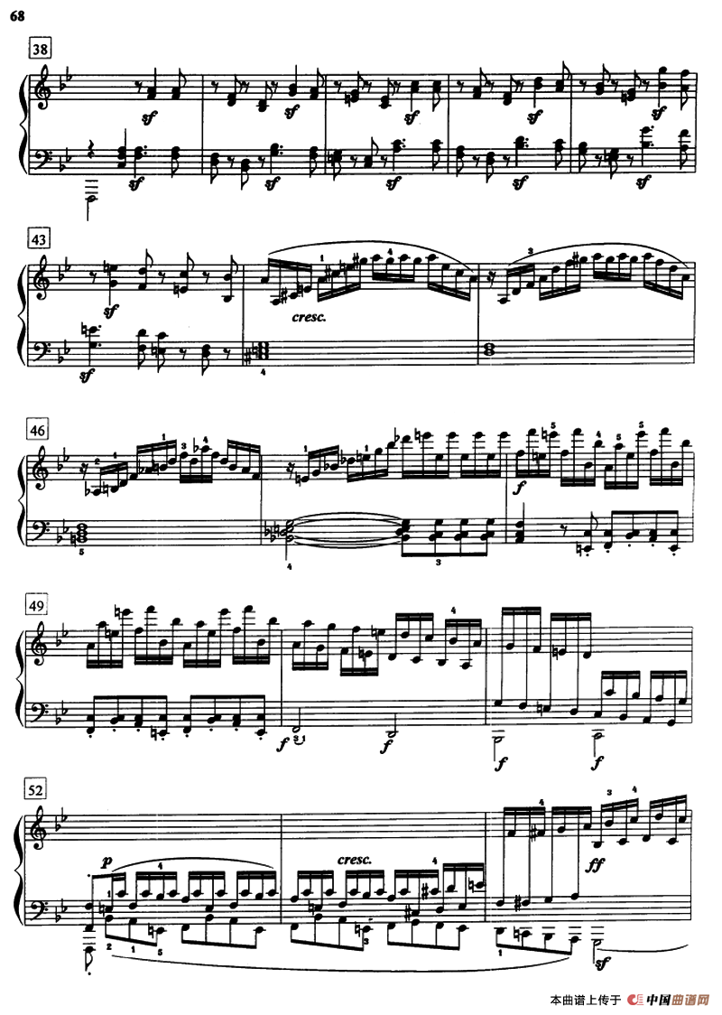 bB大调奏鸣曲Op.22（第一乐章）钢琴曲谱（图3）