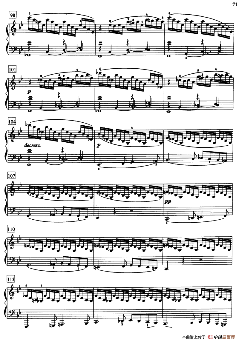 bB大调奏鸣曲Op.22（第一乐章）钢琴曲谱（图6）