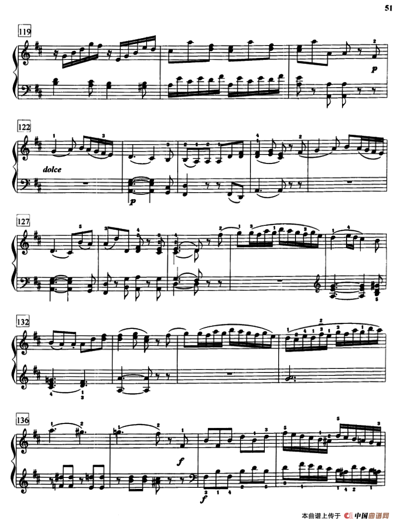 D大调奏鸣曲（K.576）钢琴曲谱（图7）