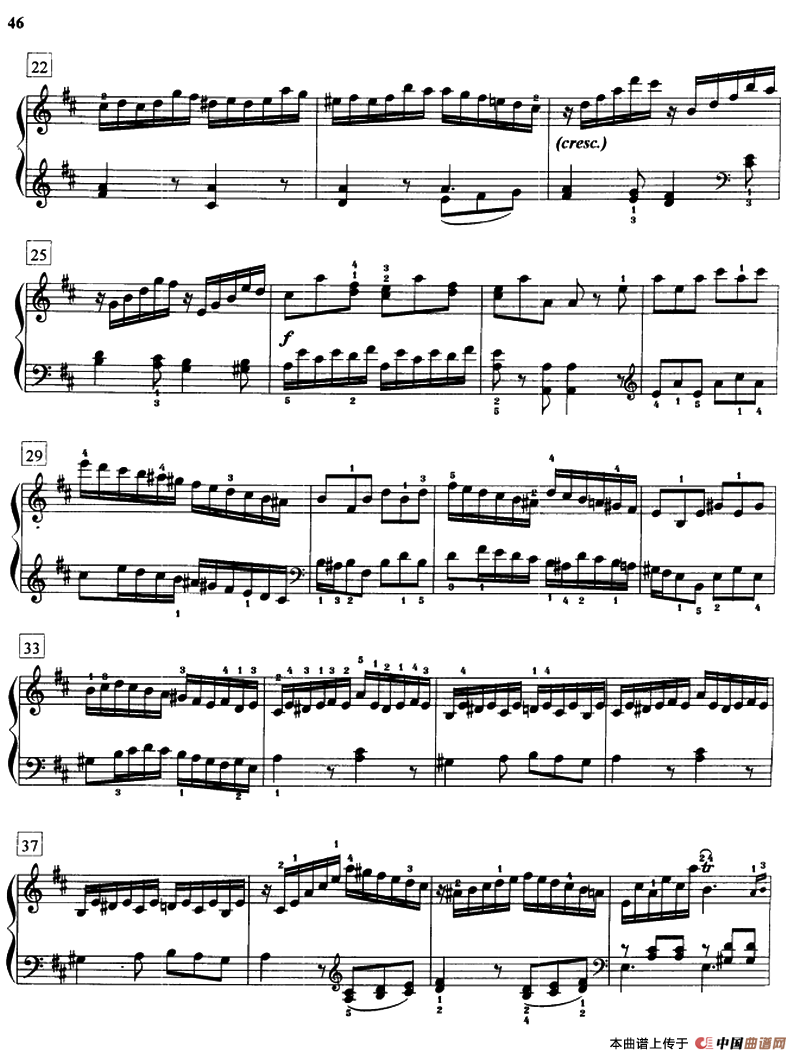 D大调奏鸣曲（K.576）钢琴曲谱（图2）