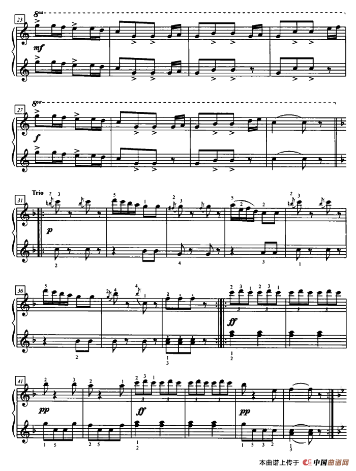 捷克波尔卡舞曲（四手联弹、第一钢琴）钢琴曲谱（图2）