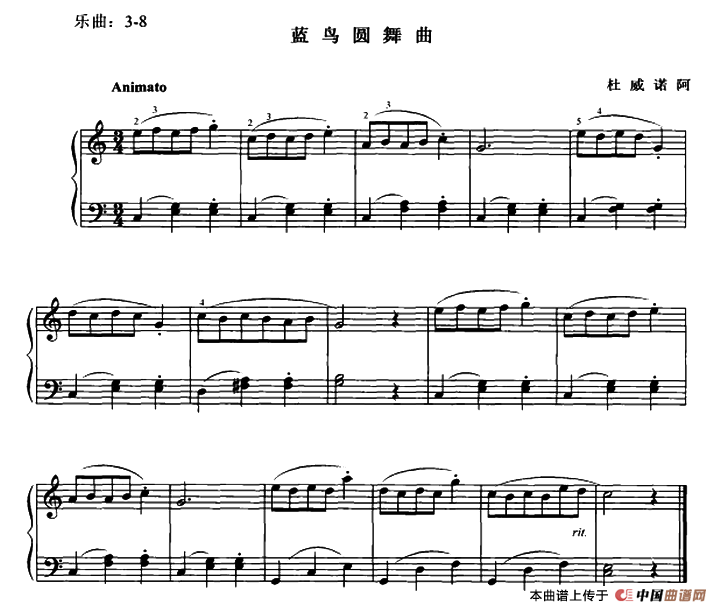 蓝鸟圆舞曲钢琴曲谱（图1）