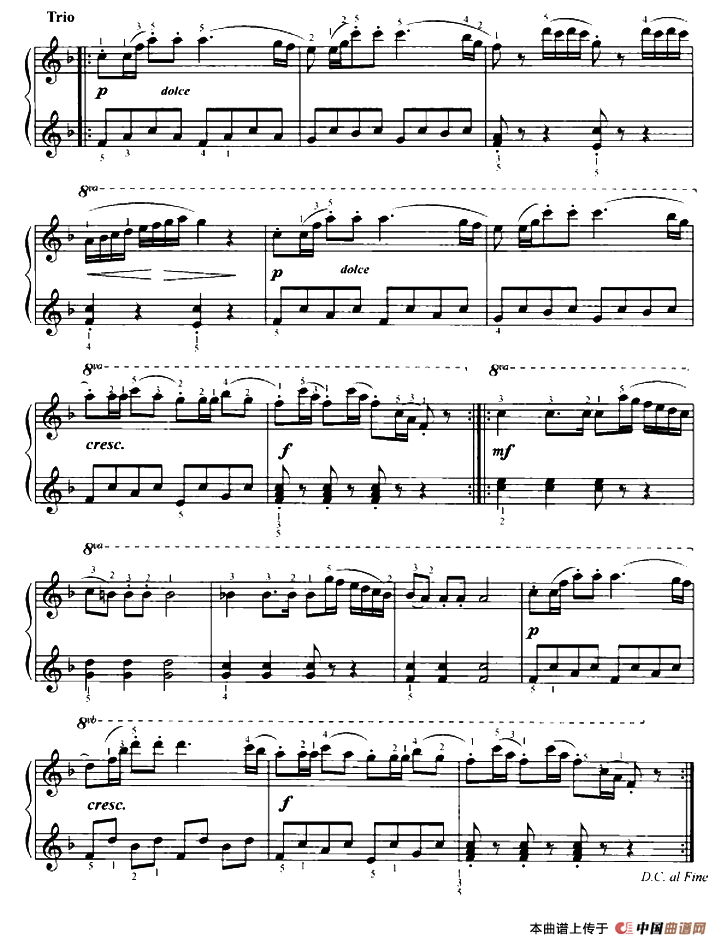 维也纳进行曲（四手联弹、第一钢琴）钢琴曲谱（图2）