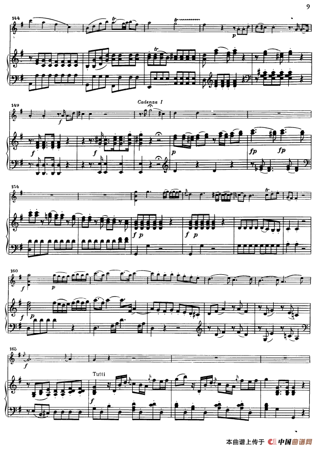 第三协奏曲第一乐章 G大调 Op.216（小提琴和钢琴）钢琴曲谱（图8）