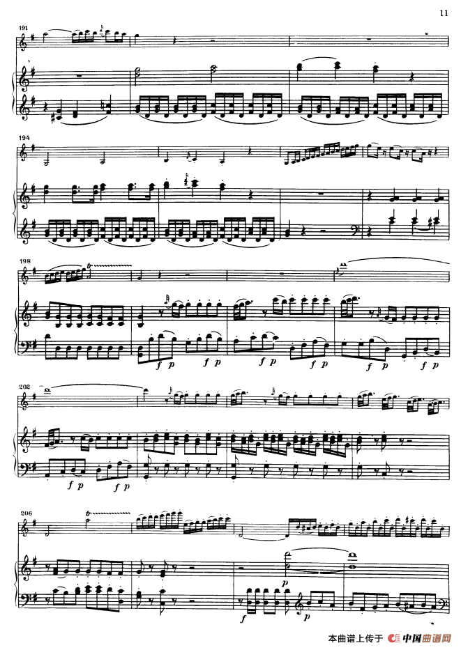 第三协奏曲第一乐章 G大调 Op.216（小提琴和钢琴）钢琴曲谱（图10）