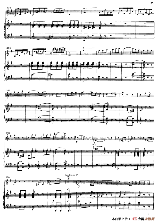 第三协奏曲第三乐章 G大调 Op.216（小提琴和钢琴）钢琴曲谱（图8）