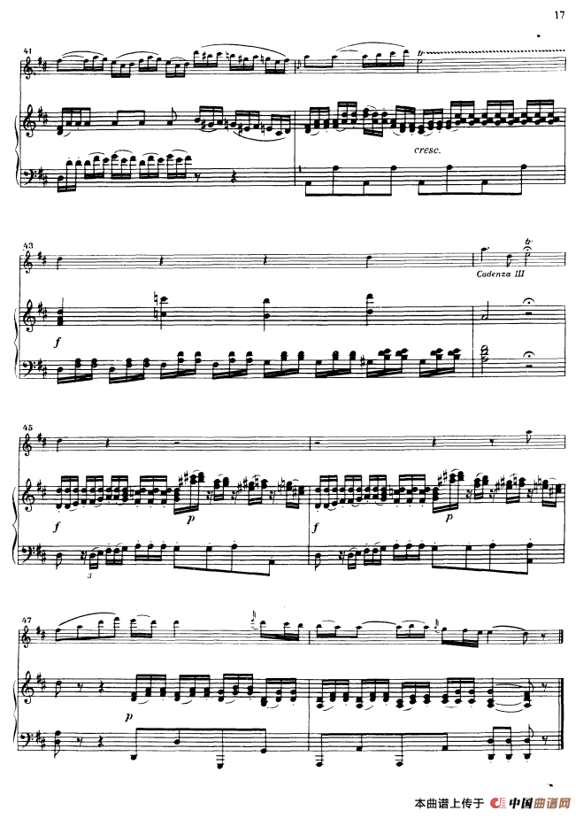 第三协奏曲第二乐章 G大调 Op.216（小提琴和钢琴）钢琴曲谱（图5）