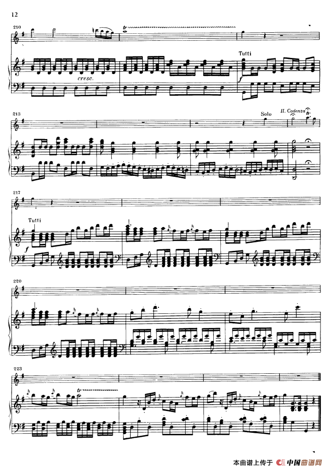 第三协奏曲第一乐章 G大调 Op.216（小提琴和钢琴）钢琴曲谱（图11）