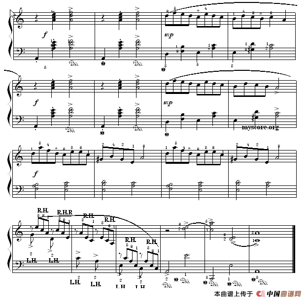 考级初级曲目：惊险的航行钢琴曲谱（图2）