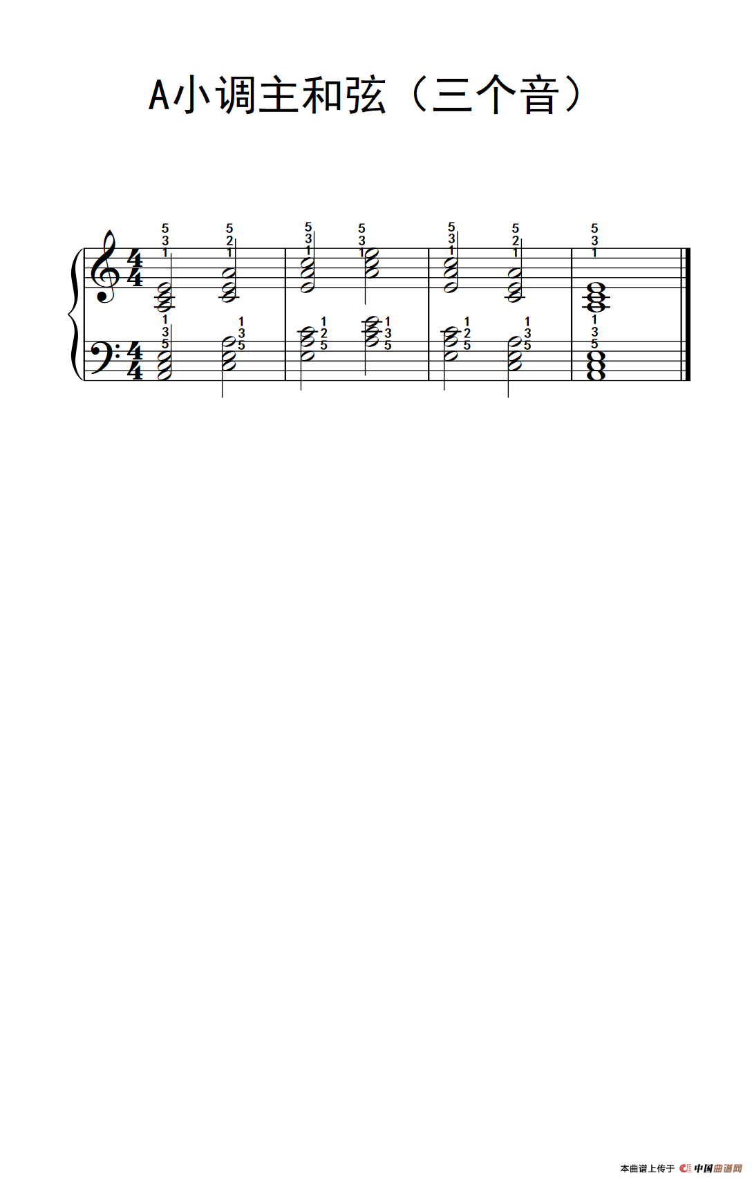 A小调主和弦（三个音）（儿童钢琴练习曲）钢琴曲谱（图1）