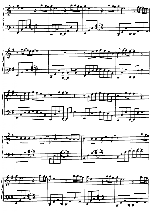屈服2钢琴曲谱（图1）