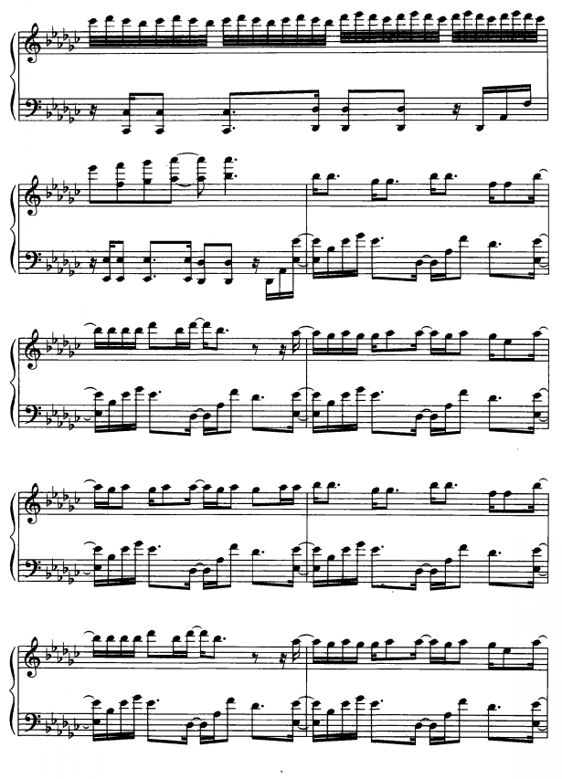 避开6钢琴曲谱（图1）