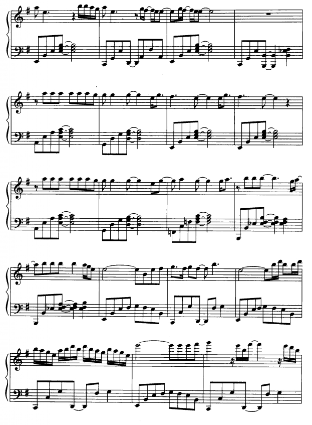 屈服3钢琴曲谱（图1）