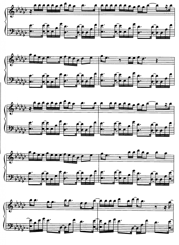 避开3钢琴曲谱（图1）