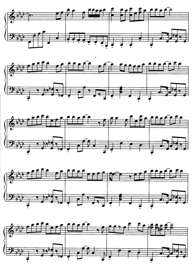 记得有一次5钢琴曲谱（图1）
