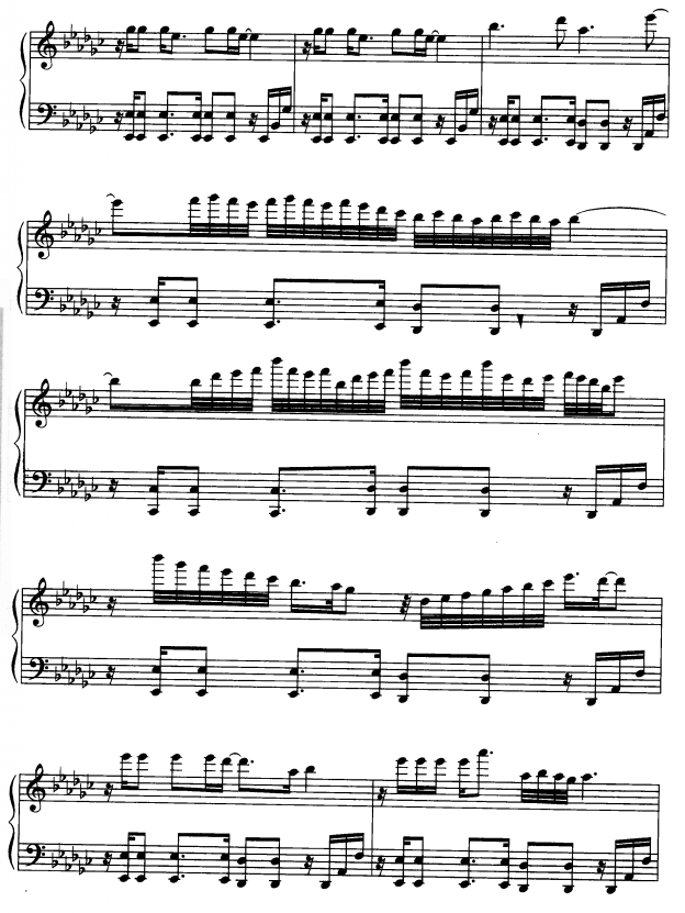 避开5钢琴曲谱（图1）
