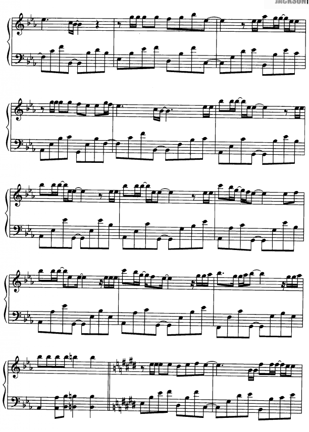上线4钢琴曲谱（图1）