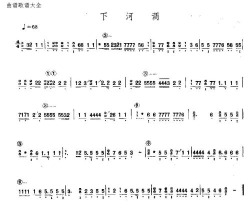 下河调古筝曲谱（图1）