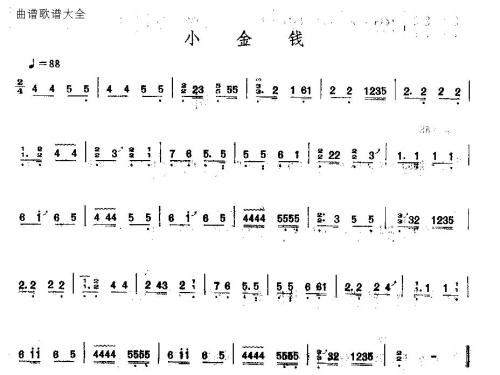 小金钱古筝曲谱（图1）