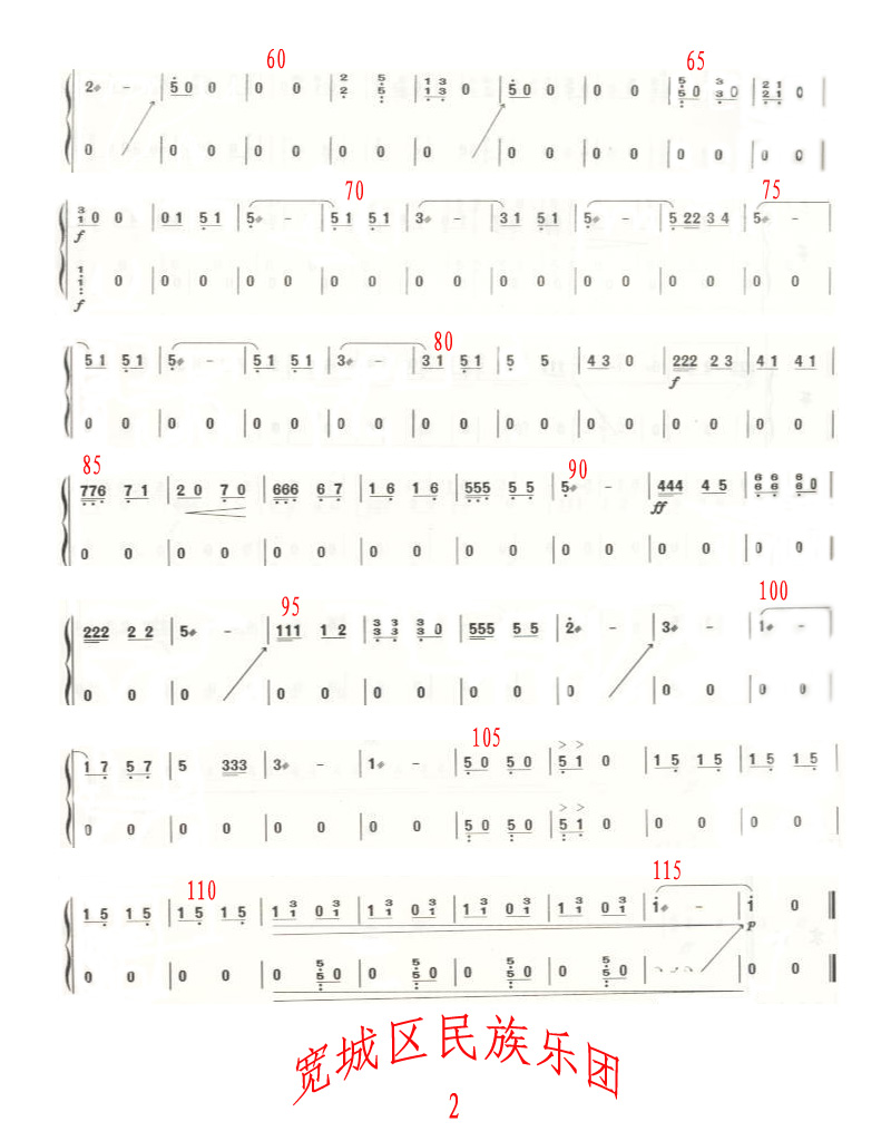 嘀哩嘀哩筝分谱古筝曲谱（图2）