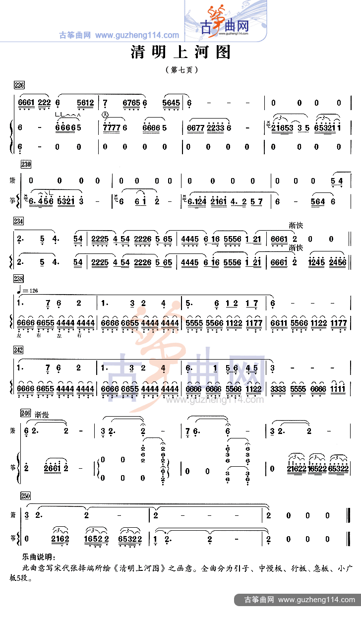 清明上河图古筝曲谱（图7）